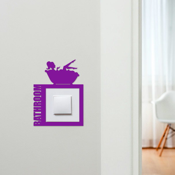Light Switch Surround Bathroom Woman In Bathtub Decorative Switch Cover Frame