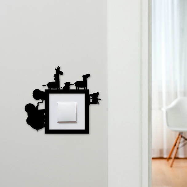 Light Switch Surround Safari Animals Kids Room Decorative Switch Cover Frame