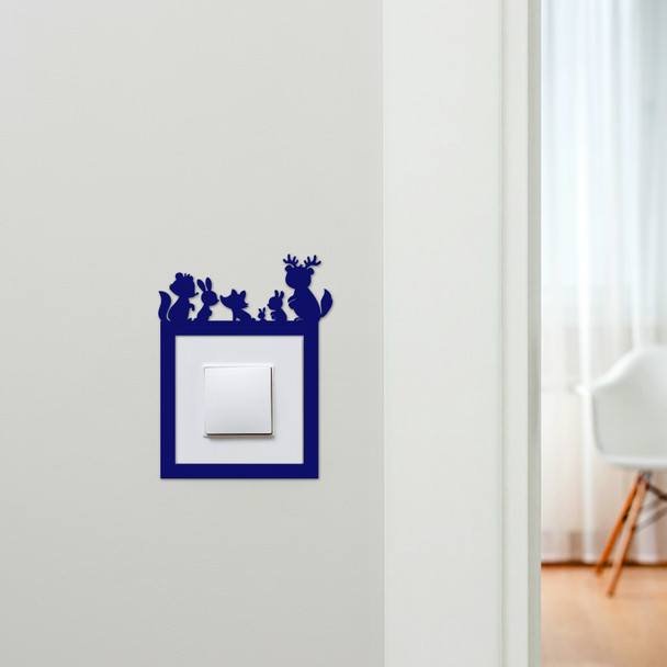 Light Switch Surround Woodland Animals Kids Room Decorative Switch Cover Frame