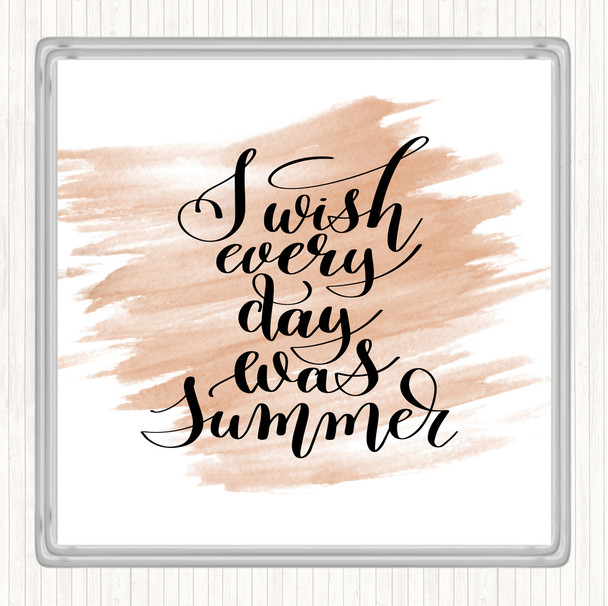 Watercolour Wish Every Day Summer Quote Coaster