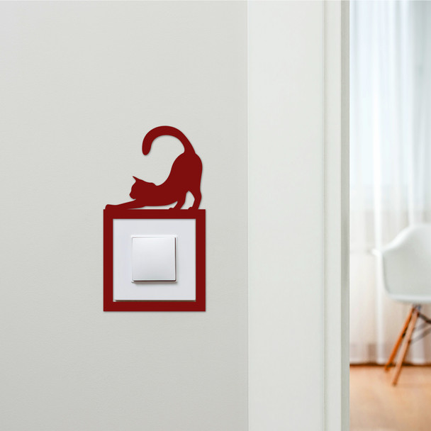 Light Switch Surround Cat Stretching Decorative Switch Plate Cover Frame