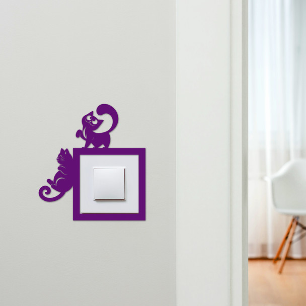 Light Switch Surround Cats Playing Decorative Switch Plate Cover Frame