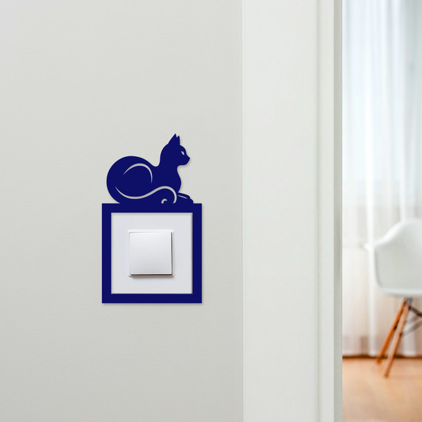 Light Switch Surround Cat Sitting Decorative Switch Plate Cover Frame