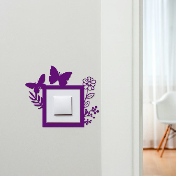Light Switch Surround Butterfly Flowers Decorative Switch Plate Cover Frame