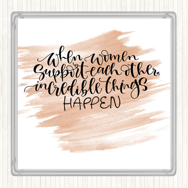 Watercolour Women Support Quote Coaster