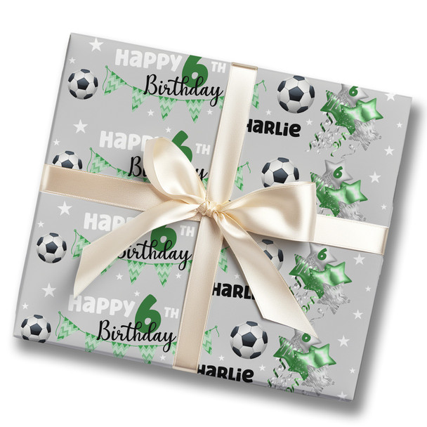 Personalised Wrapping Paper Kids Birthday Boys Photo Football Custom Gift Wrap