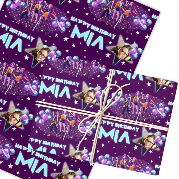 Personalised Wrapping Paper Birthday K-pop Demon Hunters Photo Custom Gift Wrap