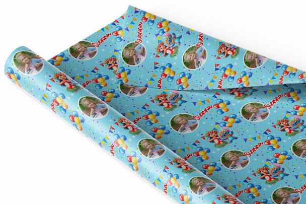 Personalised Wrapping Paper Kids Birthday Lilo & Stitch Photo Custom Gift-Wrap