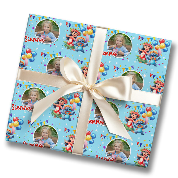 Personalised Wrapping Paper Lilo & Stitch Kids Birthday Photo Custom Gift Wrap