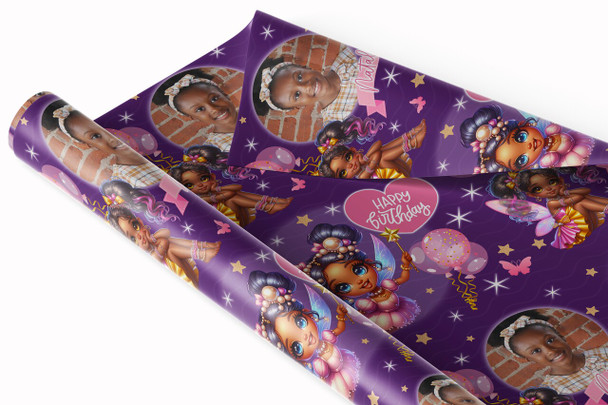 Personalised Wrapping Paper Kids Birthday Pink Girl Photo Custom Gift Wrap