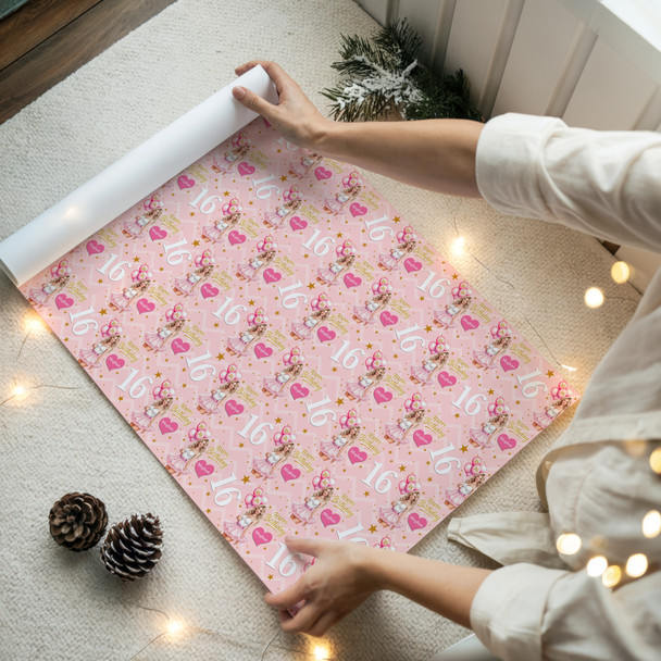 Personalised Wrapping Paper Kids Birthday Baby Pink Girls Custom Gift Wrap