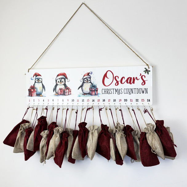 Personalised Christmas Advent Calendar Couples Snowman DIY Xmas Countdown Sign