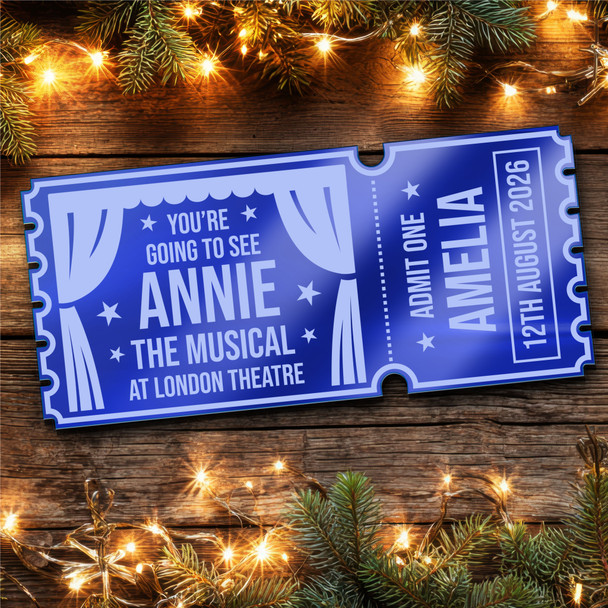 Blue Mirror Acrylic Ticket Annie The Musical Theatre Personalised Any Text Blue Mirror Acrylic Ticket Annie The Musical Theatre Personalised Any Text