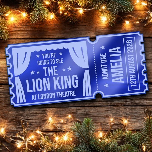 Blue Mirror Acrylic Ticket The Lion King Musical Theatre Show Personalised Blue Mirror Acrylic Ticket The Lion King Musical Theatre Show Personalised