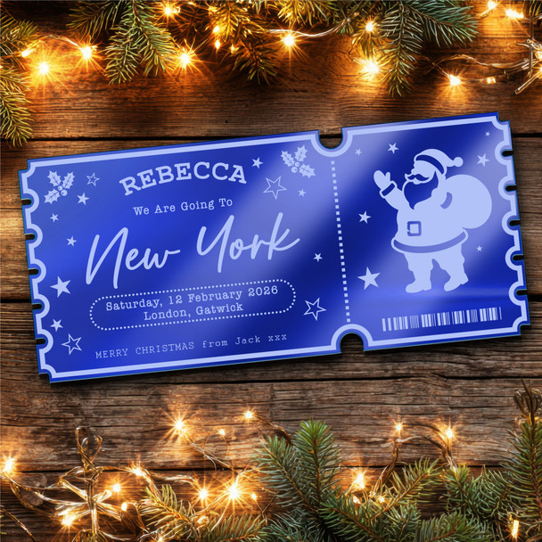 Blue Mirror Acrylic Ticket Any Destination Surprise Holiday Christmas Custom Blue Mirror Acrylic Ticket Any Destination Surprise Holiday Christmas Custom