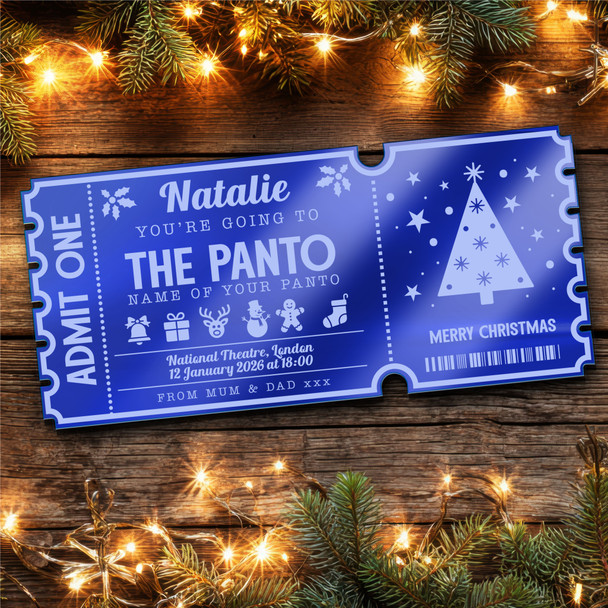 Blue Mirror Acrylic Ticket Any Theatre Show Musical Christmas Personalised Blue Mirror Acrylic Ticket Any Theatre Show Musical Christmas Personalised