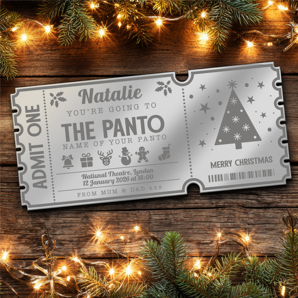 Blue Mirror Acrylic Ticket Any Theatre Show Musical Christmas Personalised Blue Mirror Acrylic Ticket Any Theatre Show Musical Christmas Personalised