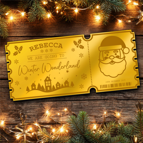 Gold Mirror Acrylic Golden Ticket Winter Wonderland Christmas Day Out Custom