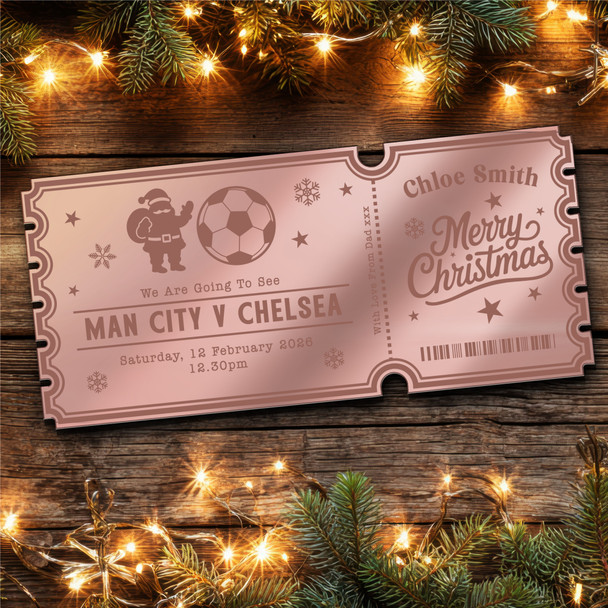Gold Mirror Acrylic Golden Ticket Any Football Game Christmas Personalised