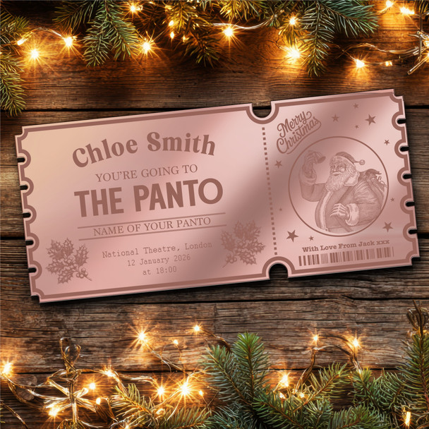 Gold Mirror Acrylic Golden Ticket Any Show Theatre Panto Santa Christmas Custom