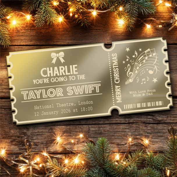 Green Mirror Acrylic Ticket Any Show Musical Theatre Christmas Personalised