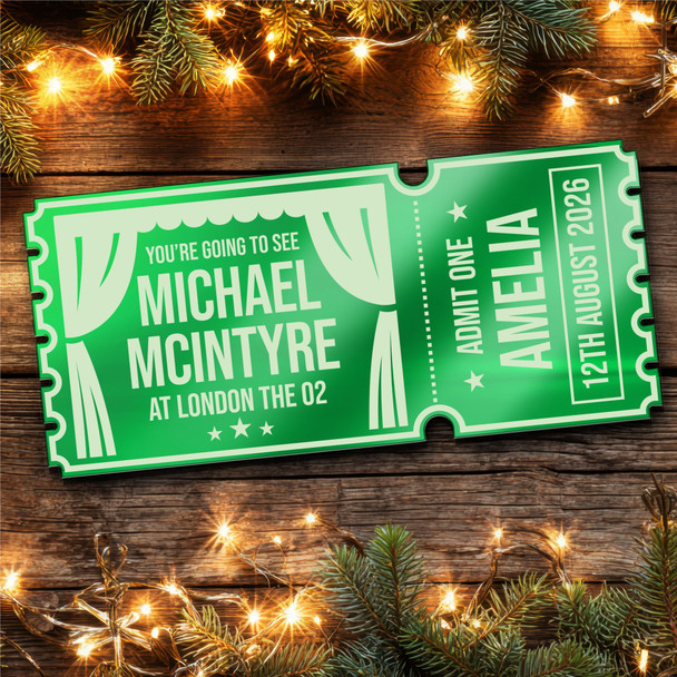Green Mirror Acrylic Ticket Michael Mcintyre Comedy Theatre Show Personalised