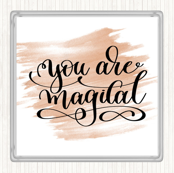 Watercolour You Are Magical Quote Coaster