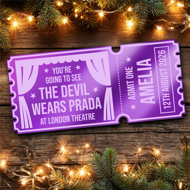 Purple Mirror Acrylic Ticket The Devil Wears Prada Musical theatre Show Custom