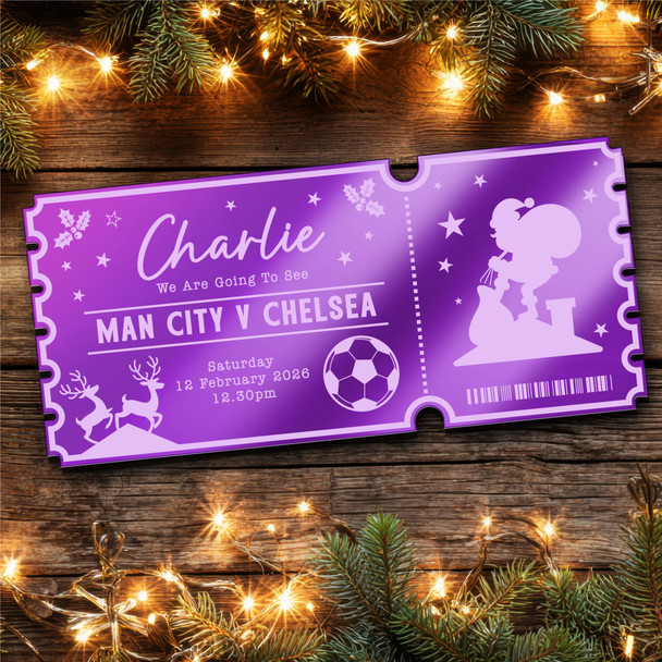 Purple Mirror Acrylic Ticket Any Football Match Christmas Personalised Any Text Purple Mirror Acrylic Ticket Any Football Match Christmas Personalised Any Text