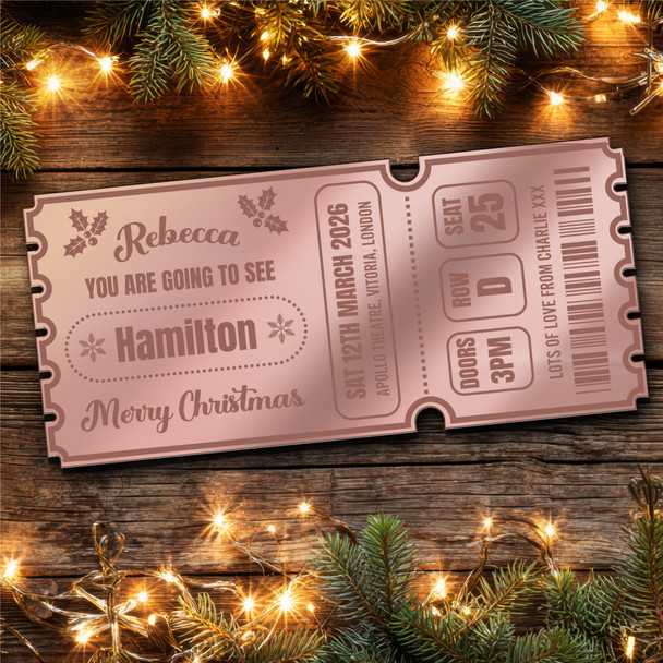 Red Mirror Acrylic Ticket Christmas Any Show Theatre Musical Panto Personalised