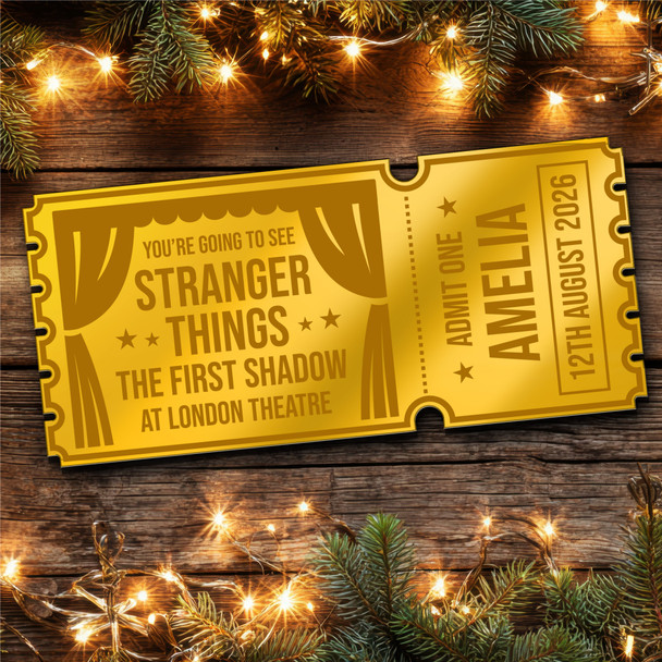 Rose Gold Mirror Acrylic Ticket Stranger Things Musical Theatre Show Custom