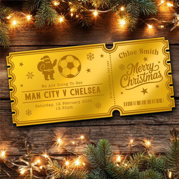 Rose Gold Mirror Acrylic Ticket Any Football Game Christmas Personalised Voucher