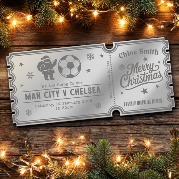 Rose Gold Mirror Acrylic Ticket Any Football Game Christmas Personalised Voucher