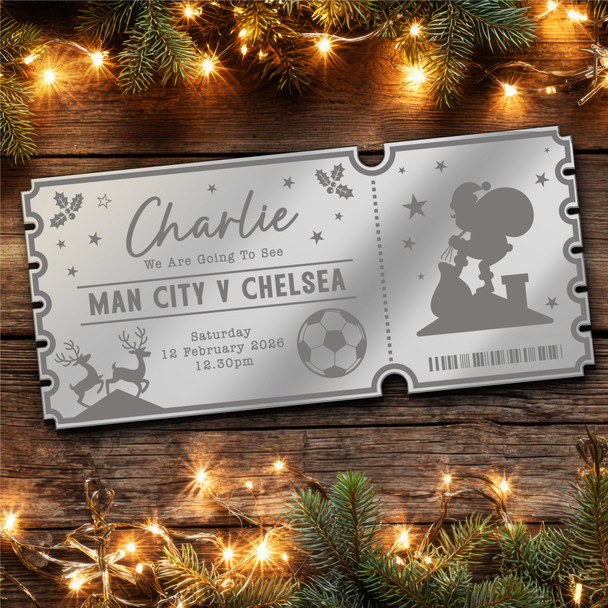 Rose Gold Mirror Acrylic Ticket Any Football Match Christmas Personalised