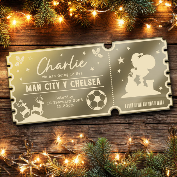 Rose Gold Mirror Acrylic Ticket Any Football Match Christmas Personalised