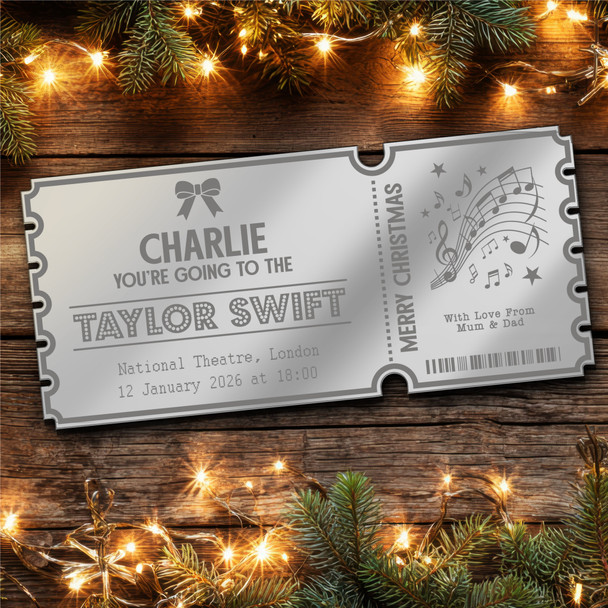 Rose Gold Mirror Acrylic Ticket Any Show Musical Theatre Christmas Personalised