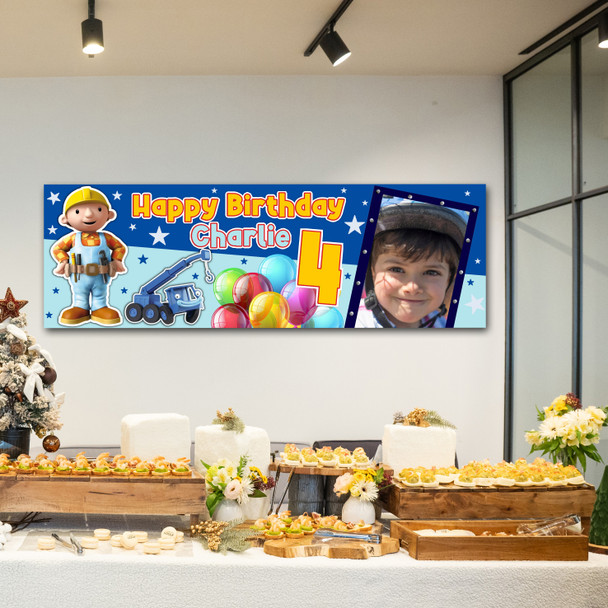 Personalised Party Banner For Kids Birthday Bob The Builder