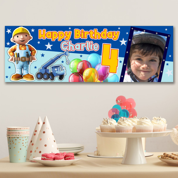 Personalised Party Banner For Kids Birthday Bob The Builder