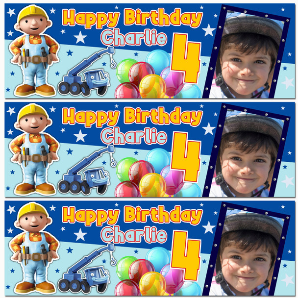 Personalised Party Banner For Kids Birthday Bob The Builder