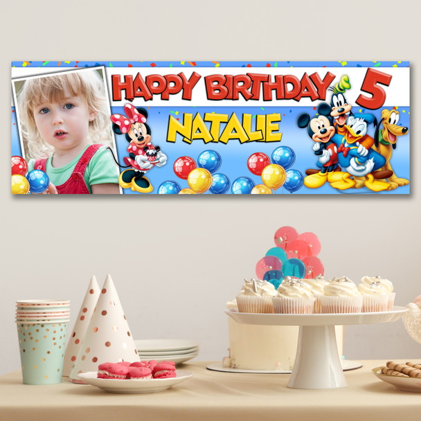 Personalised Party Banner For Kids Birthday Disney Mickey Mouse Clubhouse
