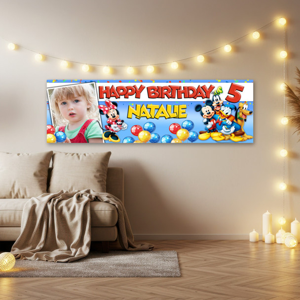 Personalised Party Banner For Kids Birthday Disney Mickey Mouse Clubhouse