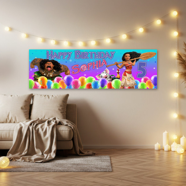 Personalised Party Banner For Kids Birthday Moana