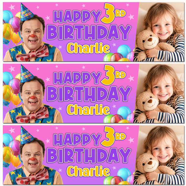 Personalised Party Banner For Kids Birthday Girls Mr Tumble Photo