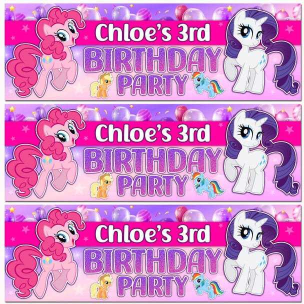 Personalised Party Banner For Kids Birthday My Little Pony