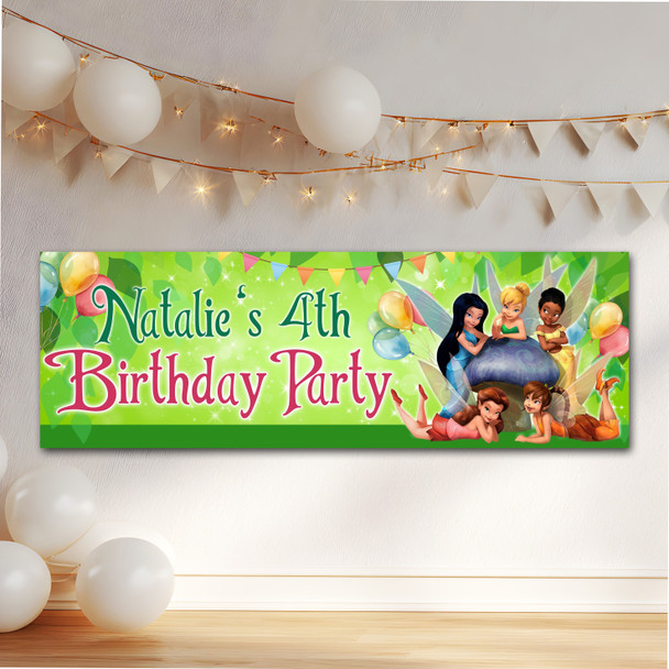Personalised Party Banner For Kids Birthday Tinker Bell