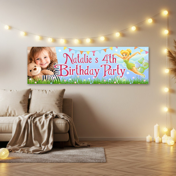 Personalised Party Banner For Kids Birthday Girls Tinker Bell Photo