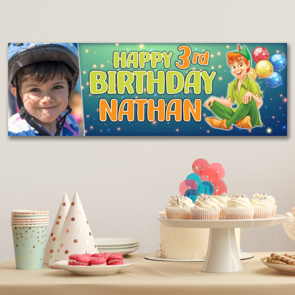 Personalised Party Banner For Kids Birthday Peter Pan Photo