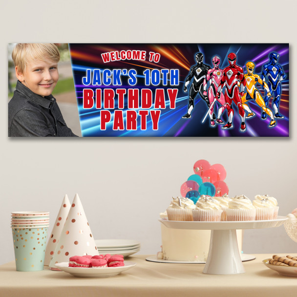 Personalised Party Banner For Kids Birthday Power Rangers Photo