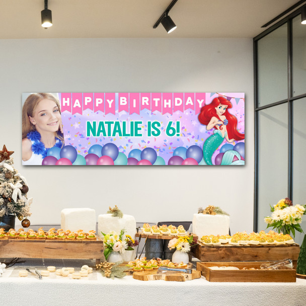 Personalised Party Banner For Kids Birthday Disney Princess Ariel