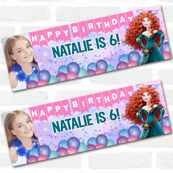 Personalised Party Banner For Kids Birthday Disney Princess Merida